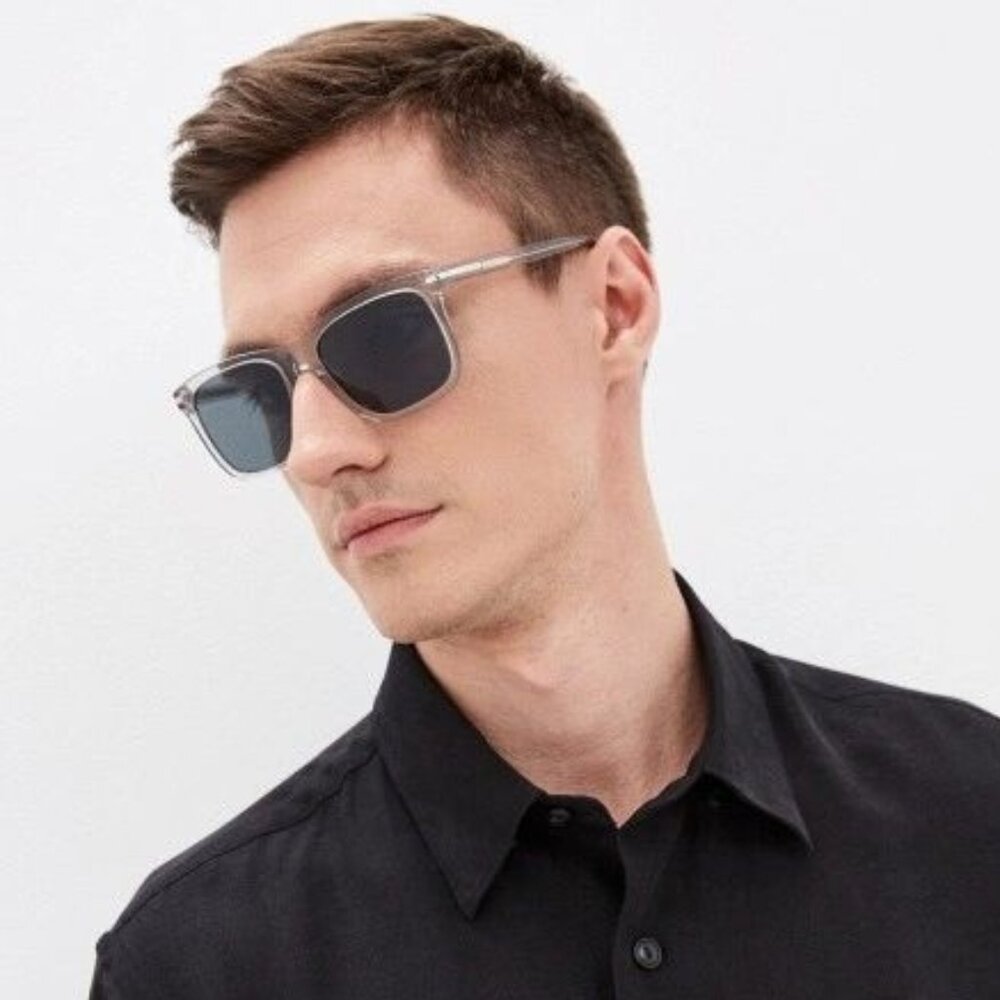 BRAND NEW Prada Women Sunglasses Grey Crystal Blue Rectangle PR18WS U430A9 - Picture 11 of 11